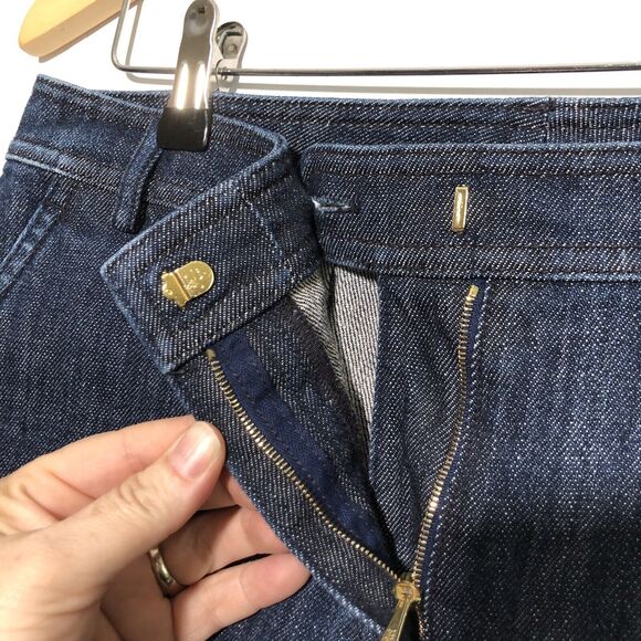 ST. John Collection Denim Trousers Womens 8 Blue Wide Leg High Waisted Cropped - Picture 5 of 9